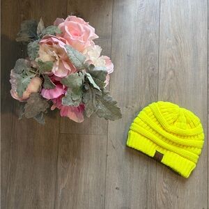 Bright Yellow Knit Beanie